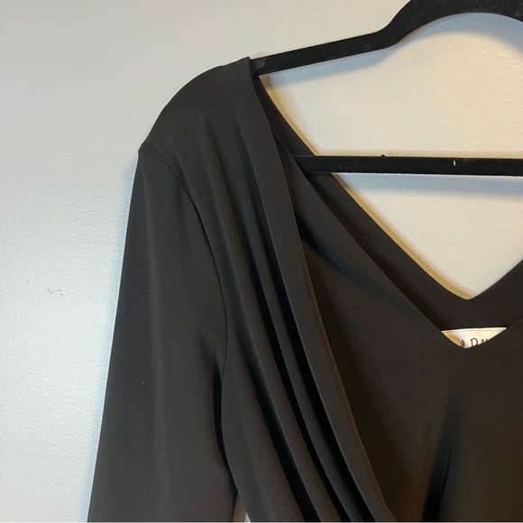 Joseph Ribkoff Blouse Black Draped Neck 3/4 Sleeve Top Sz 6 EUC - Picture 7 of 13